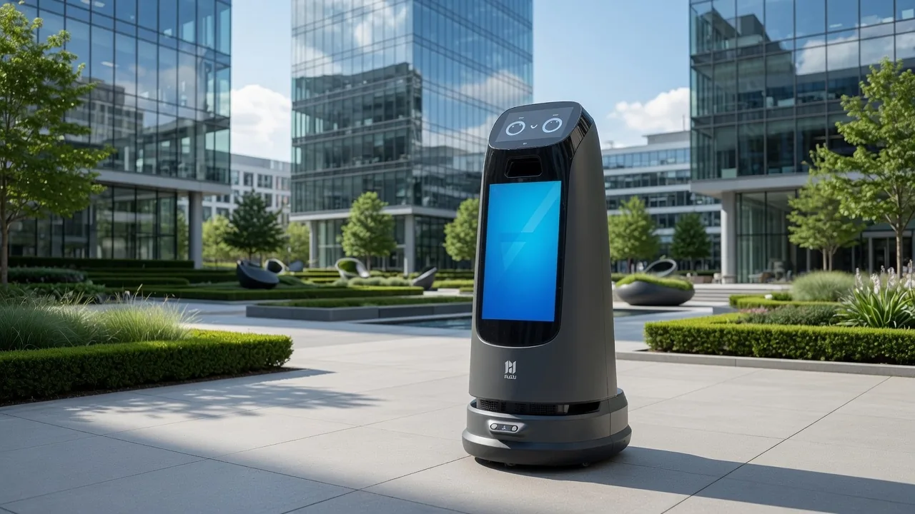 PUDU KettyBot Pro working across a busy university campus
